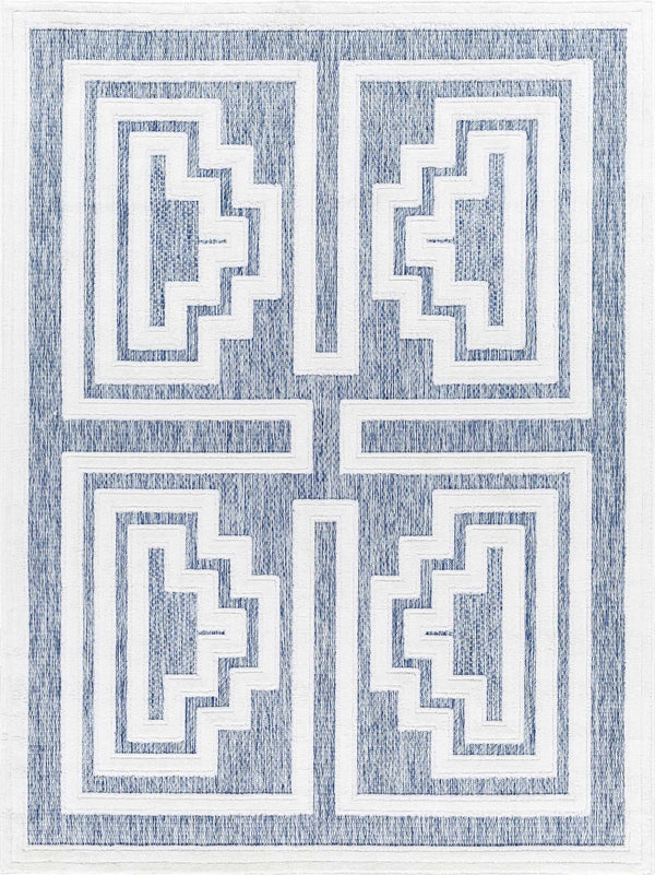 Yves Blue Outdoor Rug - 6x9 Clearance