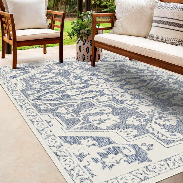 Chen Blue Outdoor Rug - Clearance