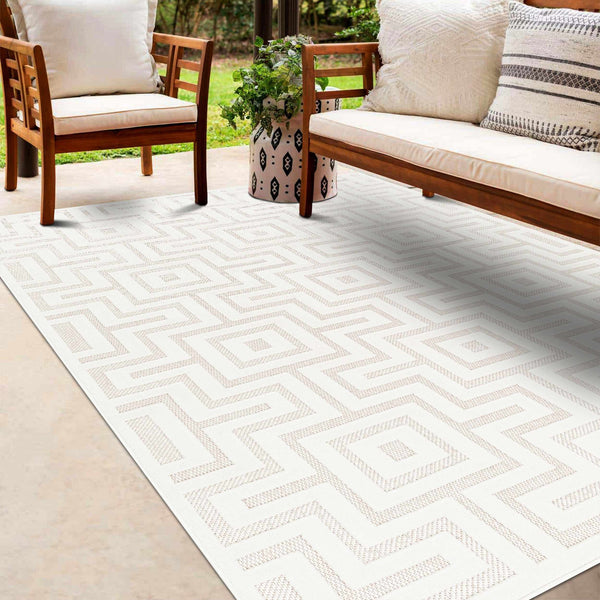 Zevi Cream Outdoor Rug - Clearance