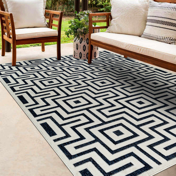 Zevi Blue Outdoor Rug - Clearance