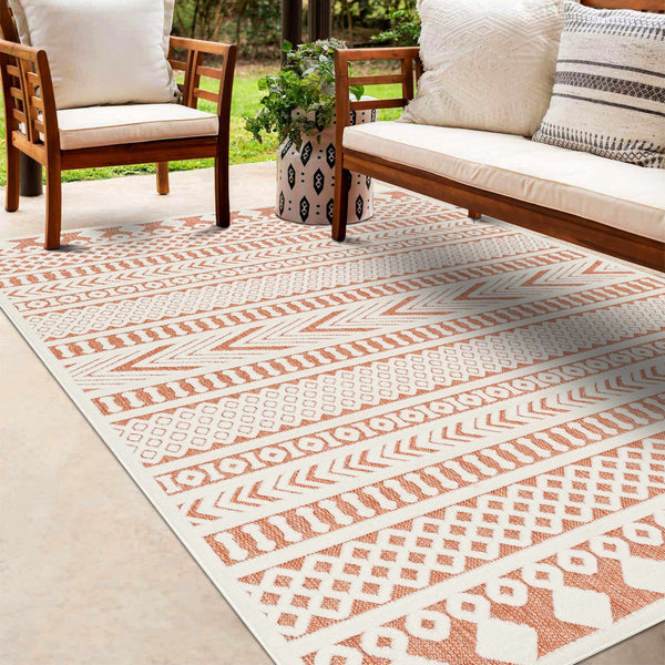 Jove Orange Outdoor Rug - Clearance