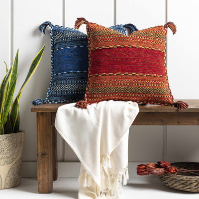 Trussville Red Tribal Tassel Throw Pillow