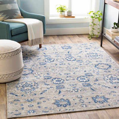 Adairsville Blue Floral Area Carpet - Clearance