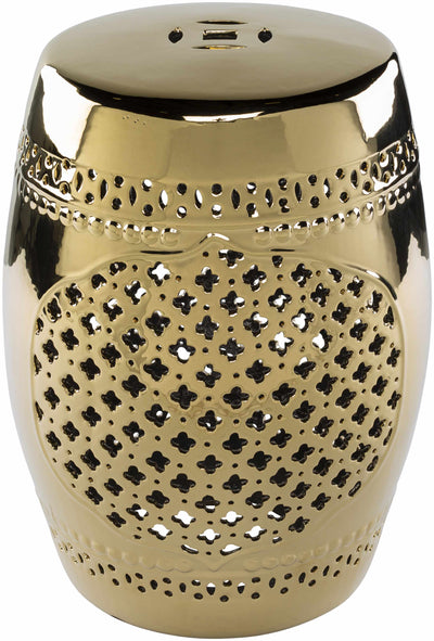 Bagay Gold Perforated Ceramic Stool