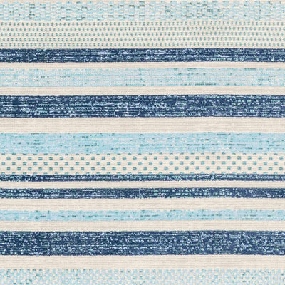 Alain Aqua Blue Striped Area Rug