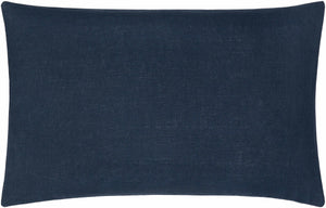 Alaminos Navy Linen Square Throw Pillow