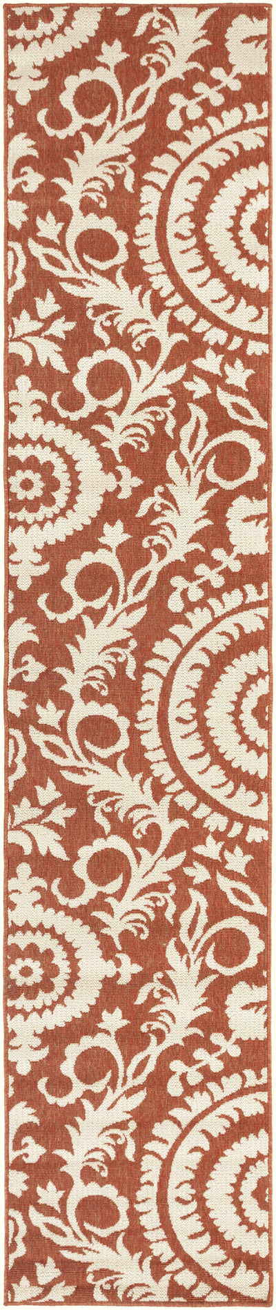 Alburnett Burnt Orange Floral Rug - Clearance