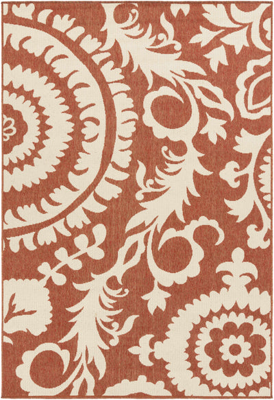 Alburnett Burnt Orange Floral Rug - Clearance