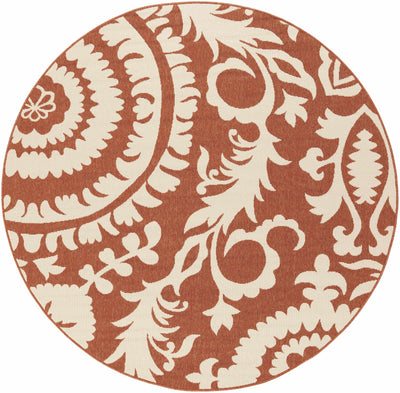 Alburnett Burnt Orange Floral Rug - Clearance