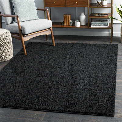 Black Solid Area Rug