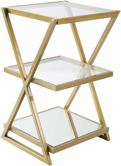 Greytown Gold Glass Triangular End Table