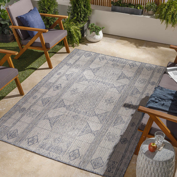 Malamig Gray & Blue Area Rug - Clearance