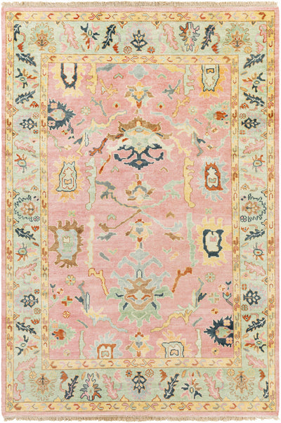 Allgood Premium Pink&Green Wool Area Rug