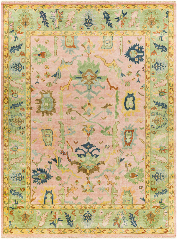 Allgood Premium Pink&Green Wool Area Rug