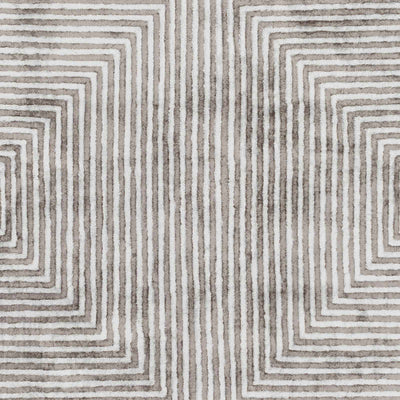 Quartz Patterned Sheen Gray/Green Viscose Rug