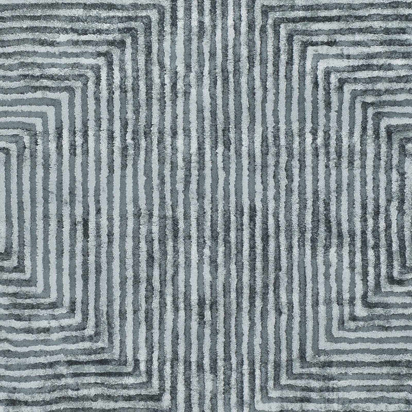 Quartz Patterned Sheen Blue/Green Viscose Rug