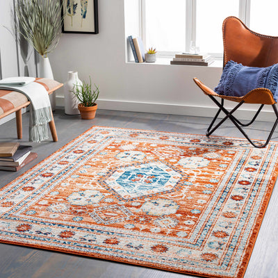 Alpaco Orange Medallion Area Rug - Clearance