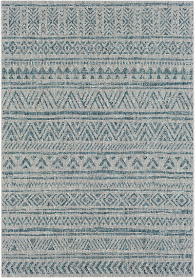 Novato Aqua All Over Pattern Performance Rug