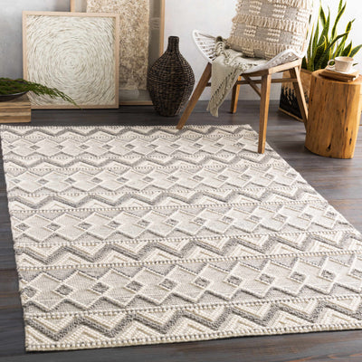 Whittington Gray&Cream Wool Rug - Clearance