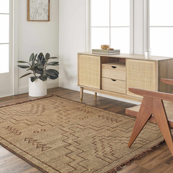 Aoko Jute & Leather Rug