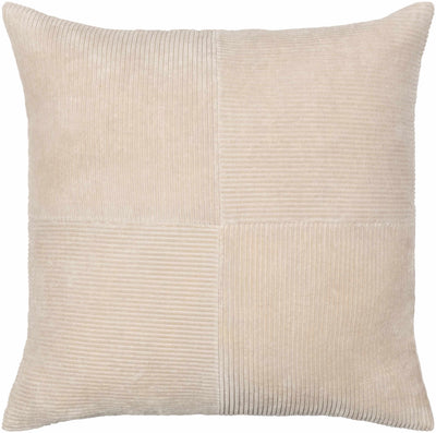 Aqil Beige Corduroy Patchwork Accent Pillow