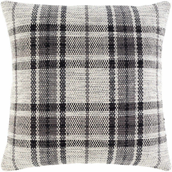 Aran Black Plaid Check Throw Pillow