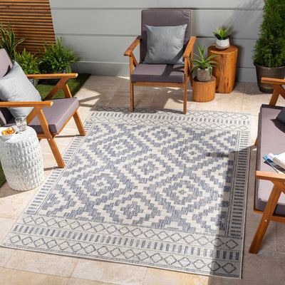 Armen Cream&Blue Outdoor Rug