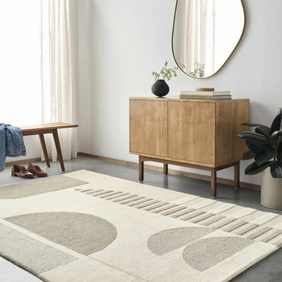 Brooklyn Beige Modern Wool Rug