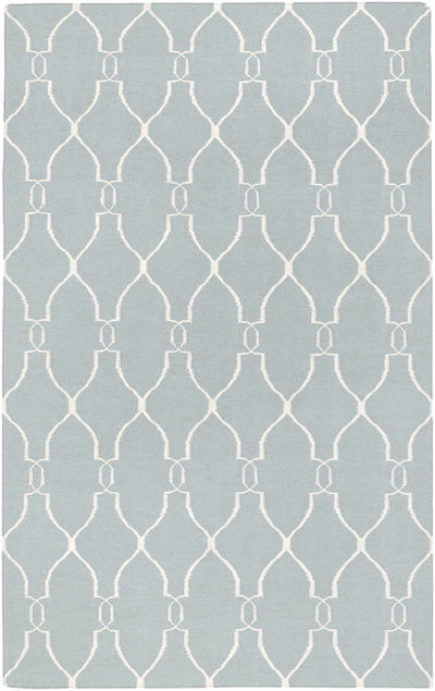 Baconton Blue/Beige Trellis Wool Rug - Clearance