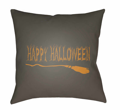 Halloween Gray & Orange Throw Pillow