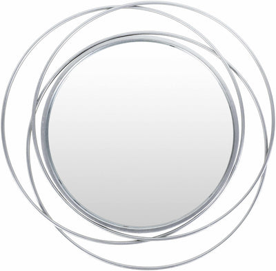 Basay Round Silver Gray Mirror