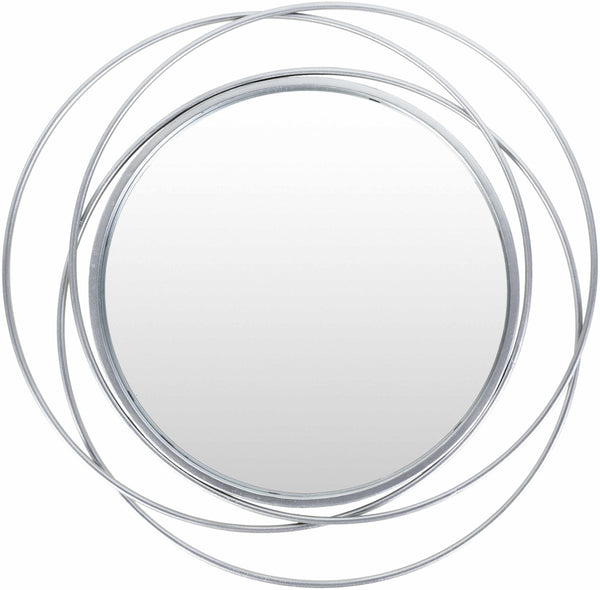 Basay Round Silver Gray Mirror