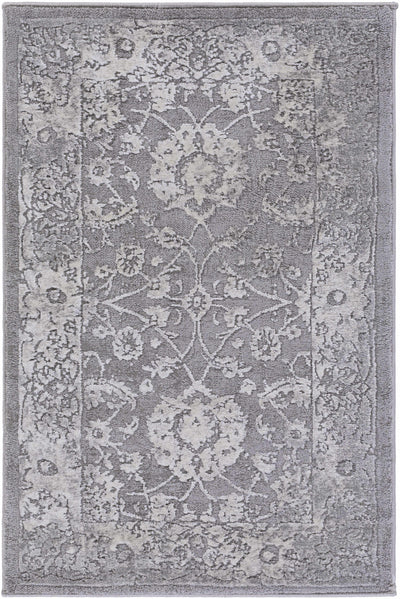 Benavides Gray Updated Traditional Tibetan Rug