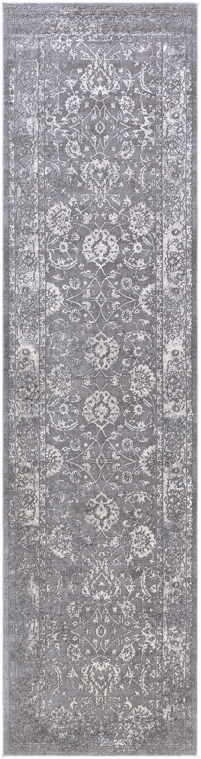 Benavides Gray Updated Traditional Tibetan Rug