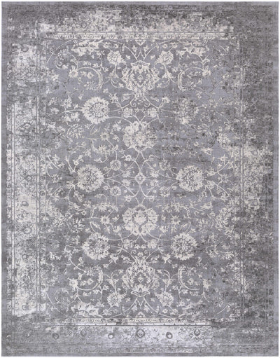 Benavides Gray Updated Traditional Tibetan Rug