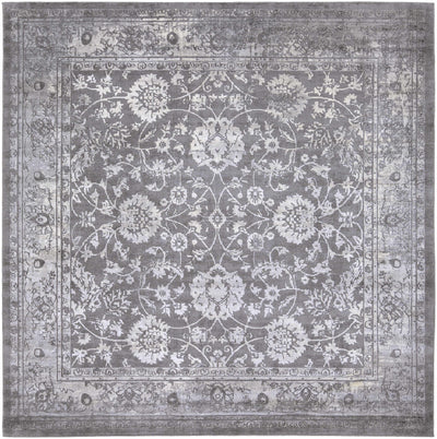 Benavides Gray Updated Traditional Tibetan Rug