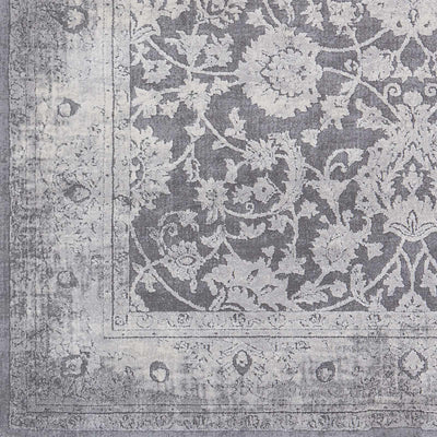 Benavides Gray Updated Traditional Tibetan Rug