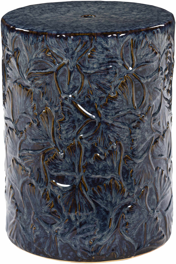 Brothertown Blue Floral Ceramic Stool