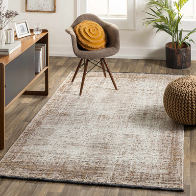 Binh Rustic Brown Rug with fringes - Clearance