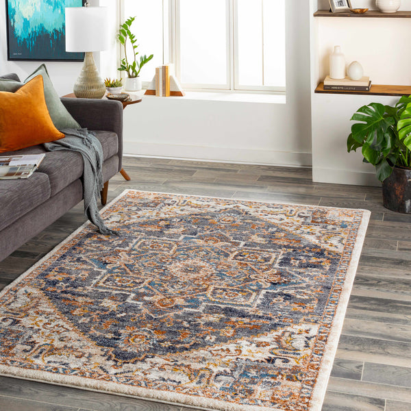 Balabac Coral&Blue Medallion Area Rug