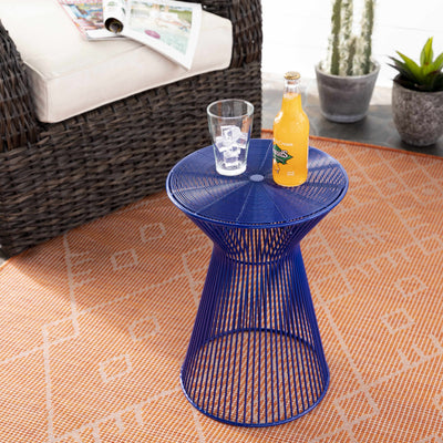 Blackrock Navy Modern Wire Drum End Table