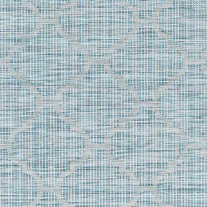 Unique Outdoor Trellis Area Rug, Aquamarine - Clearance