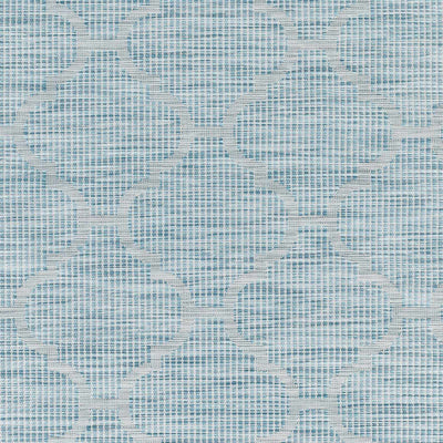 Unique Outdoor Trellis Area Rug, Aquamarine - Clearance