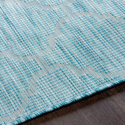 Unique Outdoor Trellis Area Rug, Aquamarine - Clearance