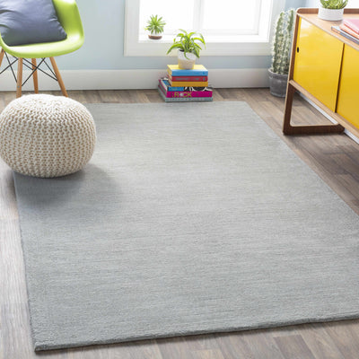 Brockton Solid Wool Area Light Gray Rug