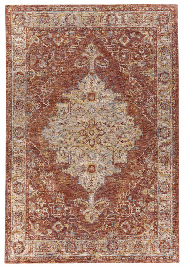 Rhoose Red Traditional Area Rug