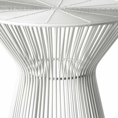 Bulo White Modern Wire Drum End Table