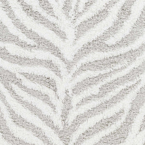 Baran Zebra Print Shag Area Rug