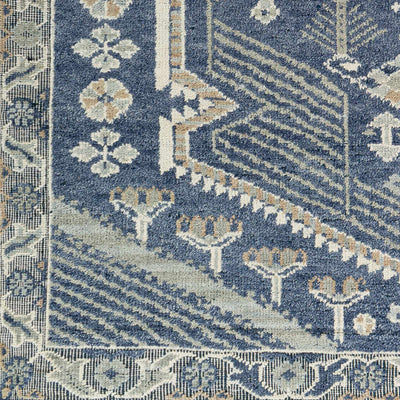 Bransgore Blue Medallion Wool Area Rug