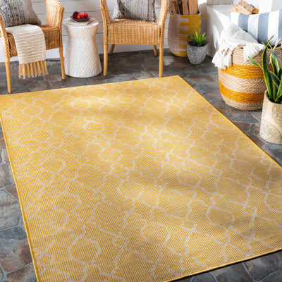 Brocton Yellow Flatweave Rug - Clearance